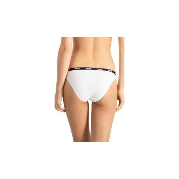 Puma 2-Pack Classic Logo Low-Rise Bikini Briefs, White
