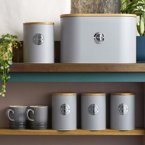 Cooks Professional 5 Piece Kitchen Storage Set with Bamboo Lids | Grey / Silver