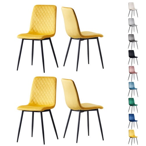 Set of 4 Velvet Fabric Dining chairs Lexi