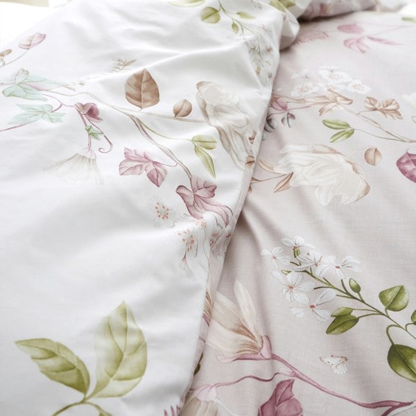 Bianca Francesca Floral 200 Thread Count Cotton Reversible Duvet Cover Set