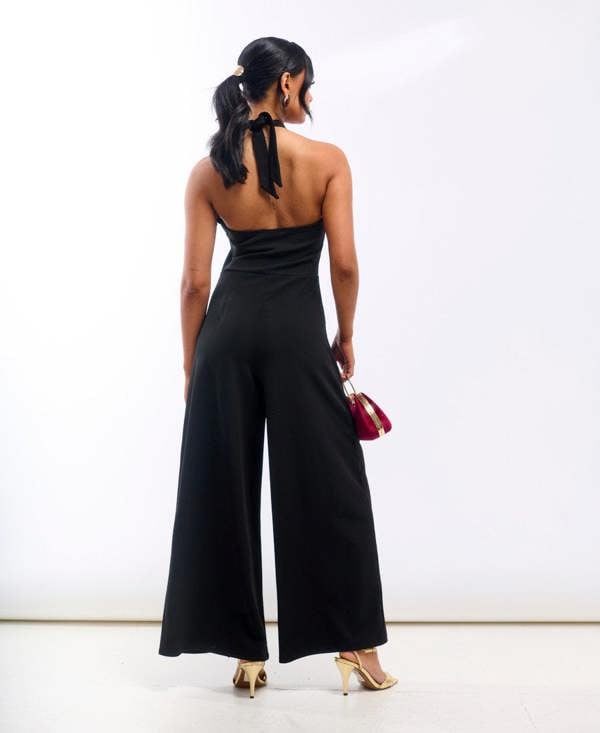 Needs No Label Black Hardware Halterneck Jumpsuit