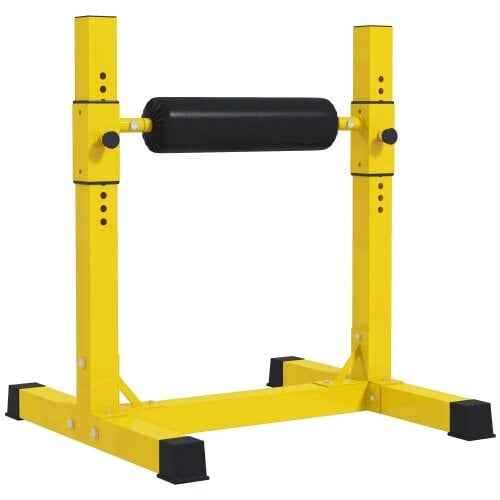 SPORTNOW Bulgarian Split Squat Stand, 12-Level Adjustable Single Leg Squat Machine -Foam Roller & Anti-Slip Pads -Lower Body Strength Training