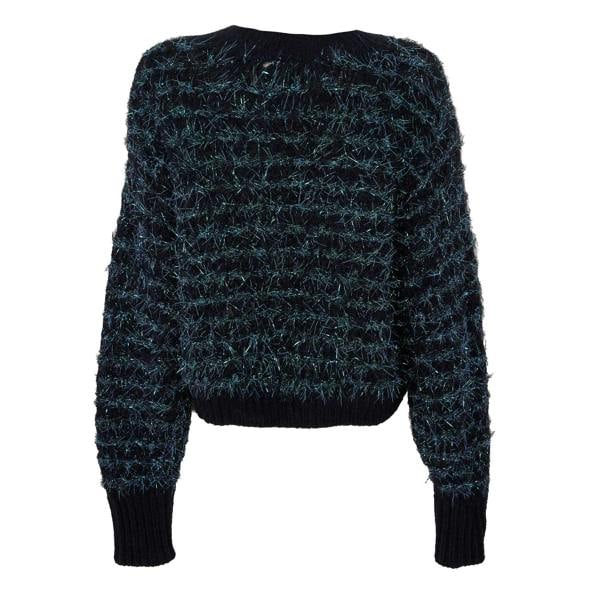 Boss Womens/Ladies Metallic Thread Regular Long-Sleeved Sweater Top - Black Blend - 