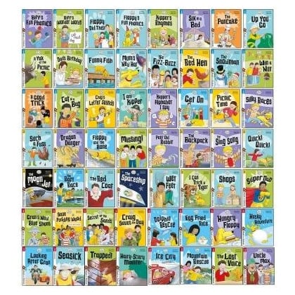 Biff Chip And Kipper - 56 Books Set (Read With Oxford Phonics Stage 1,2,3)