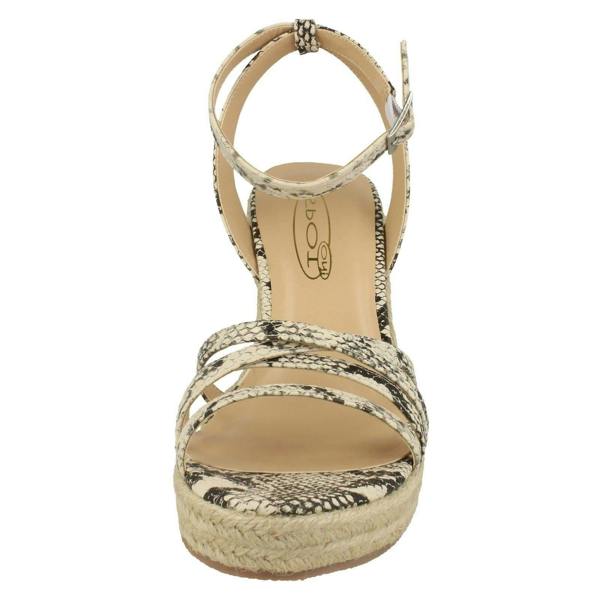 Spot On Ladies Spot On Rope Wedge Strappy Sandals F2275
