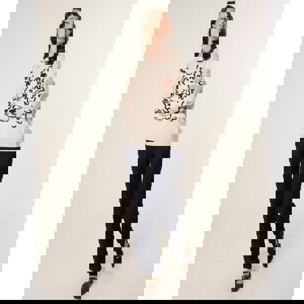 Blue Vanilla Floral Embroidery Detailed Jumper