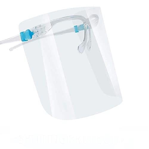 KAV Full Face Protector Shield - Visor with Glasses Frame - Double Sided Anti-Fog Effects, Lightweight- Covering Eyes, Nose, Mouth (Pack of 15)