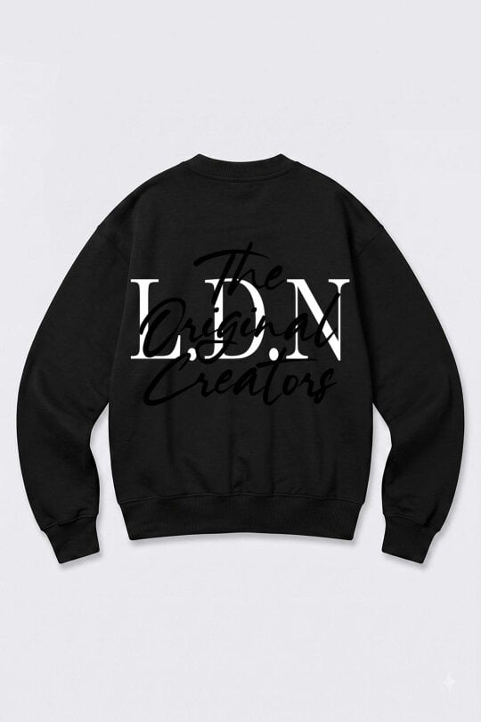 London Attitude Oversized LDN Original Creators Sweatshirt in Black