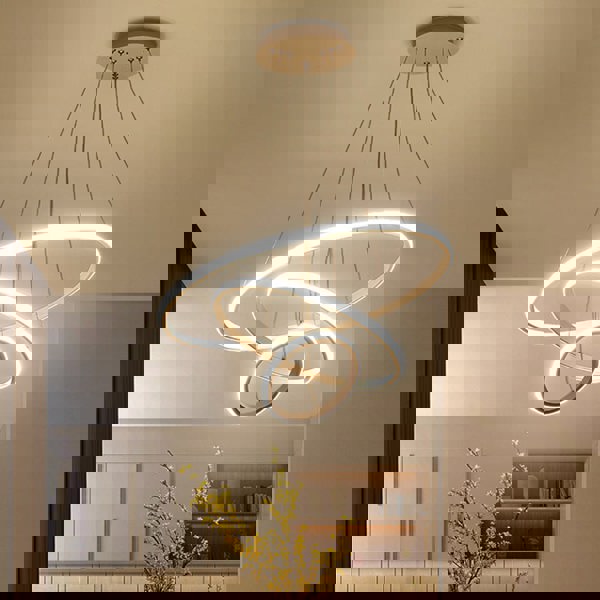 Modern LED Pendant with 3 Circle Rings - Dimmable Pendant Living and Home