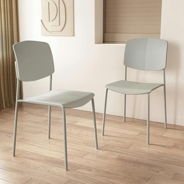 Core Products Pair of Academy Modern Dining Chairs, Stackable Design