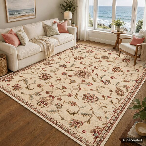 Livabliss Riley RLY5026 Vintage Beige Brown Green Traditional Boho Rug