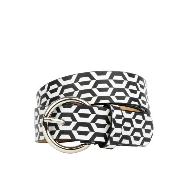 Embassy London Emma - Black & White Hexa - Women's Italian leather belt