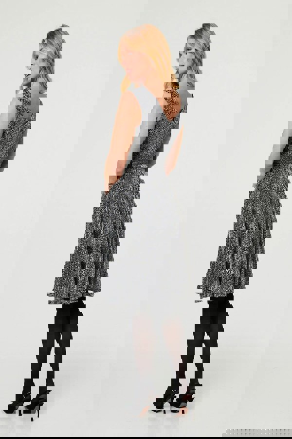 Silver | Animal Print Sleeveless Wrap Dress
