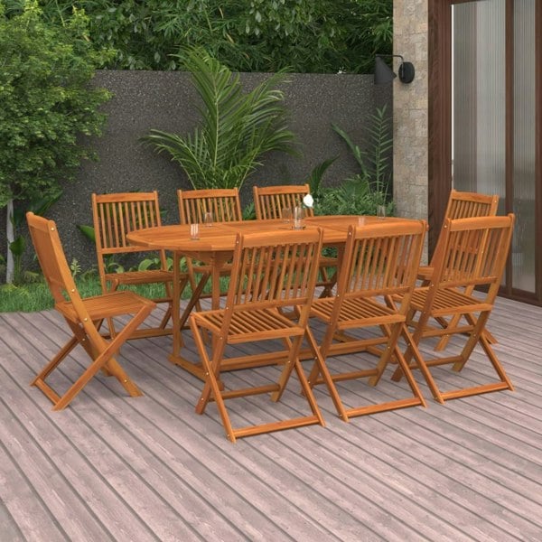 Berkfield 9 Piece Garden Dining Set Solid Acacia Wood