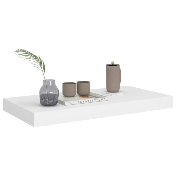 Berkfield Floating Wall Shelf White 50x23x3.8 cm MDF
