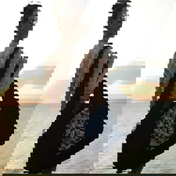 Woman Carrying the Fitness Mad Yoga Kit Bag with Water Bottle Holder - Black