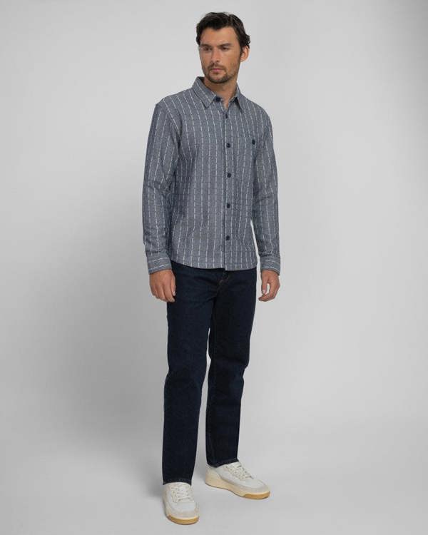 Steel & Jelly Men’s Crewe Stripe Jacquard Long Sleeve Shirt