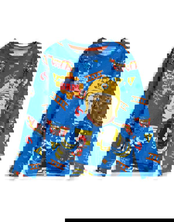 Fireman Sam Boys Blue Character Long Sleeve Long Leg Pyjama Set