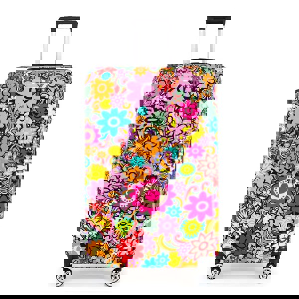 Infinity Luggage Hard Shell Suitcase Flower Heart Printed Luggage Travel Bag