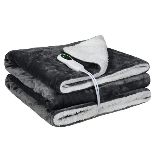 Lavio Electric Heated Throw Over Blanket Washable Warm Flannel Fleece Sherpa