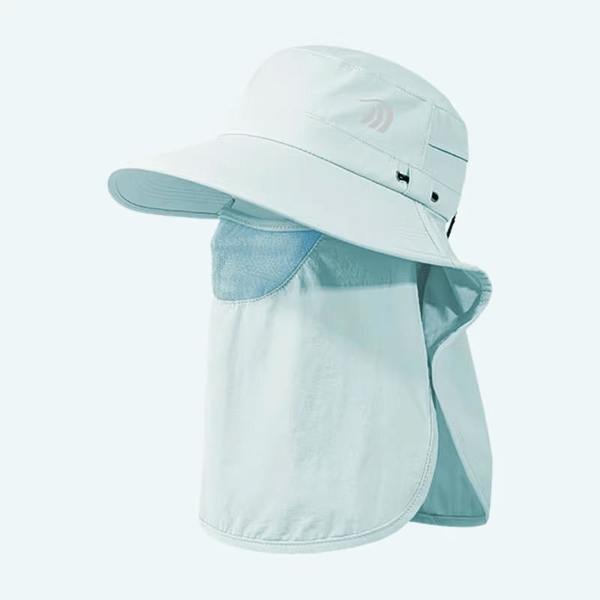 Anniou UPF 50+ Fishing Hat with Face Protection - Light Blue - 58-60cm