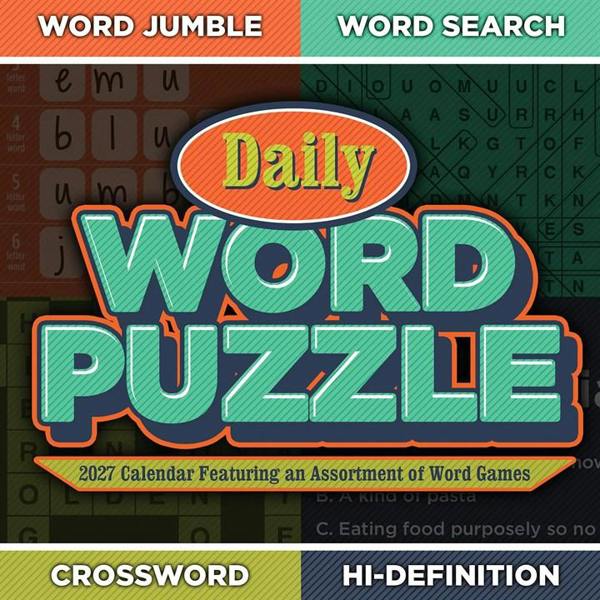 Daily Word Puzzle Desk Calendar 2027, Desk Calendars, Day To View, Entertainment, Gift
