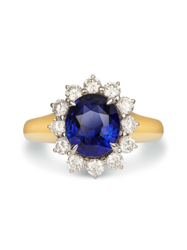 Gemdaia Luxury Royal Blue Sapphire Engagement Ring