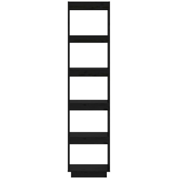 Berkfield Book Cabinet/Room Divider Black 40x35x167 cm Solid Wood Pine