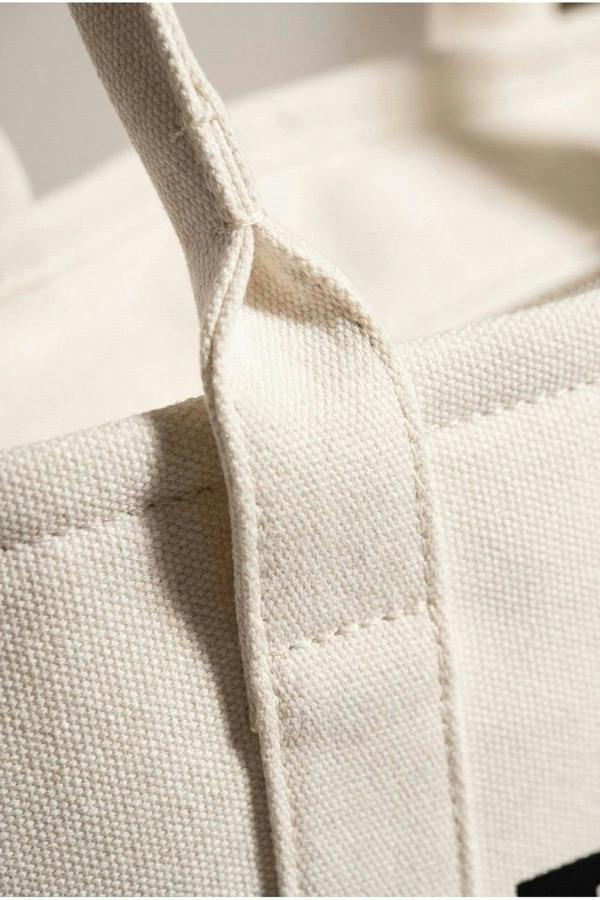 Chloe Womens Canvas Slogan Tote Bag - White
