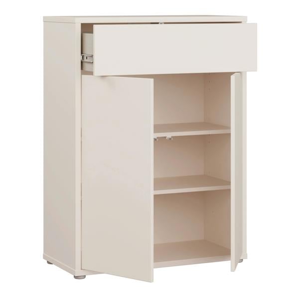 Furniture To Go Alice Springs Shoe Cabinet with 2 Doors Push-to-Open & 1 Drawer Push-to-Open in Sand