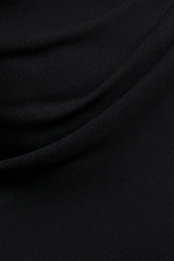 Pleated Bardot Wrap Mermaid Maxi Dress - Black DR5289