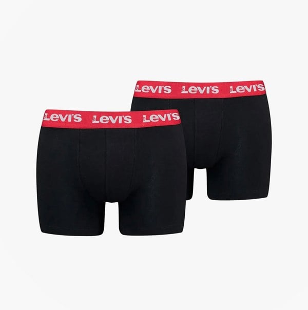 Levi's REPEAT LOGO Mens 3-Pack Trunks Black/Red