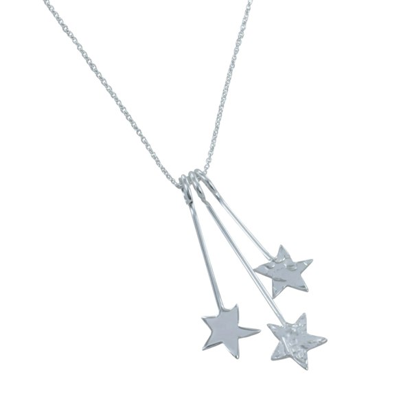 Sterling Silver Trio Star Necklace - Reeves & Reeves