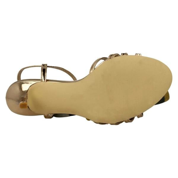 Spot On Ladies Spot On Metallic Strappy Sandals