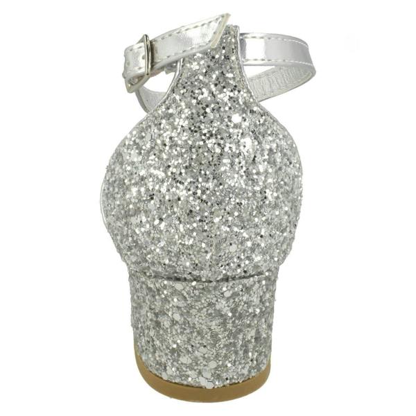 Spot On Girls Spot On Mid Heel Glitter Sandals H1107