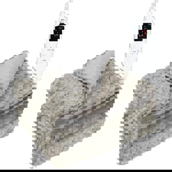 MONHOUSE Heated Electric Throw 9H Timer 9 Heat Setting Fleece Blanket