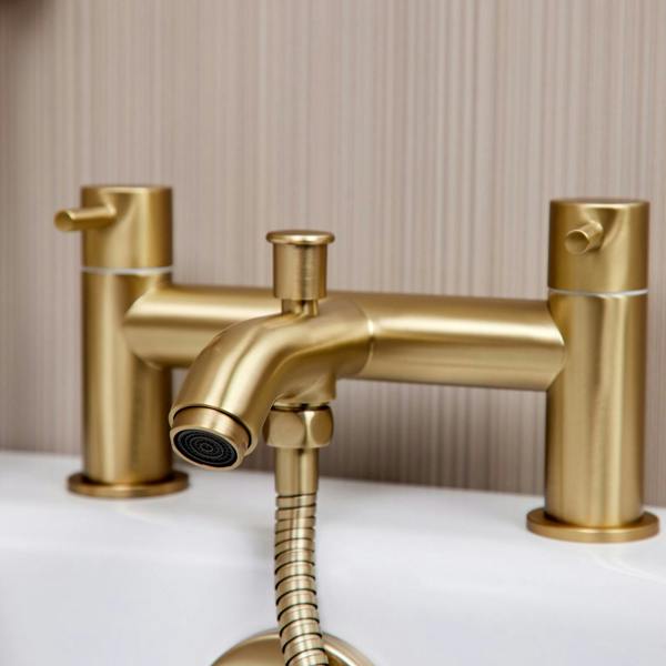 Flode Kumla | Bath Shower Mixer | Including Handset and Holder | Brushed Brass