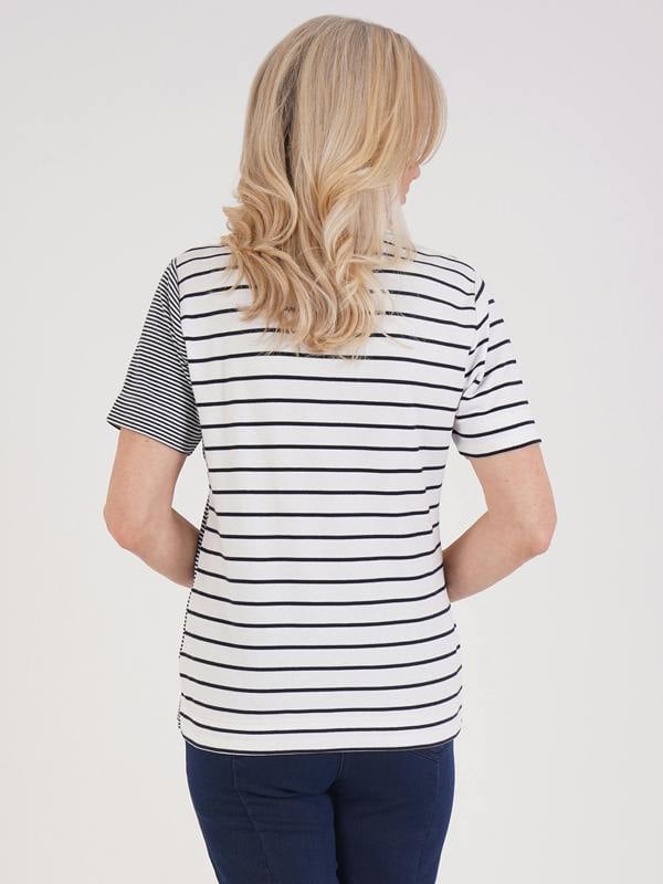 TIGI Offset Stripe And Patch Pocket Top