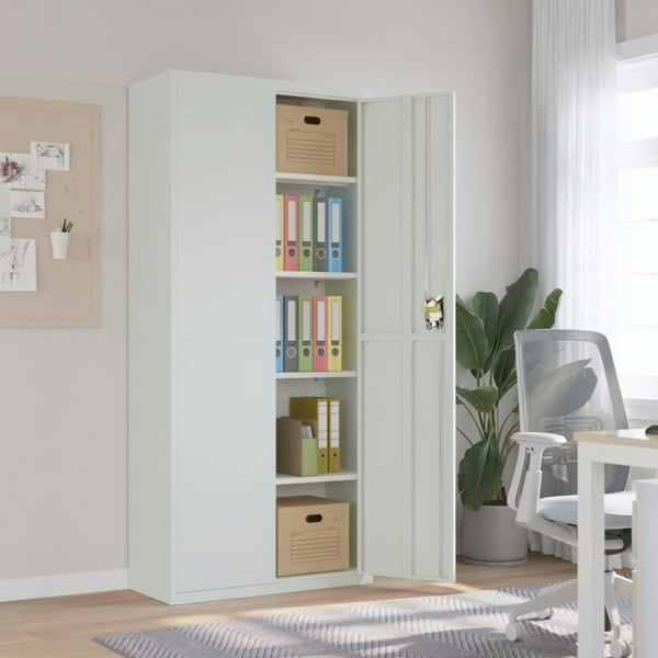 Berkfield File Cabinet Light Grey 90x40x200 cm Steel