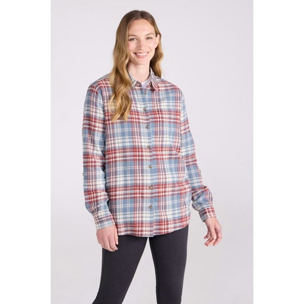 Mountain Warehouse Womens Balsam Brushed Flannel Longline Shirt - Pale Blue