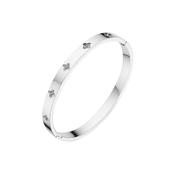 Luxe Tones Avana Luxe Stainless Steel Clover Bangle