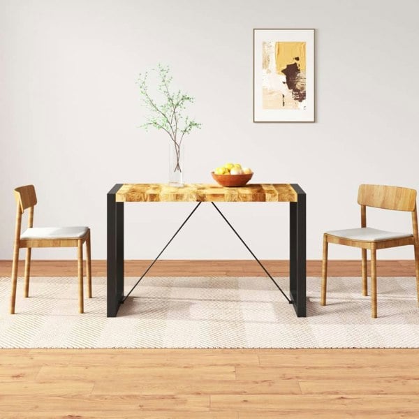 Berkfield Dining Table Solid Rough Mango Wood 120 cm