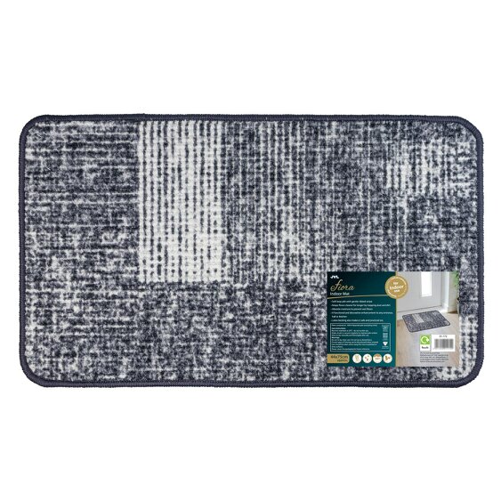 JVL Fiora Machine Washable Indoor Mat - 44 x 75cm - Muted Matrix