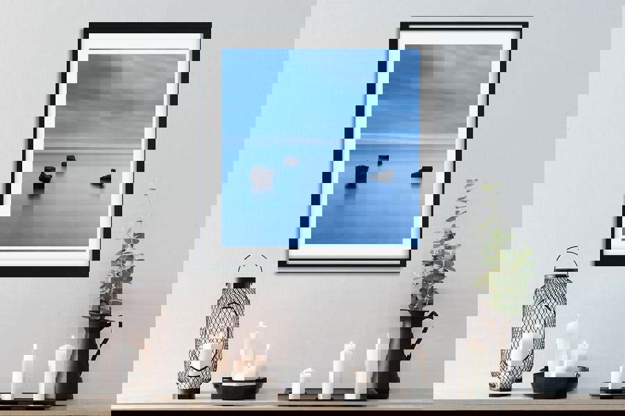 framed artwork of three rocks at saltwick