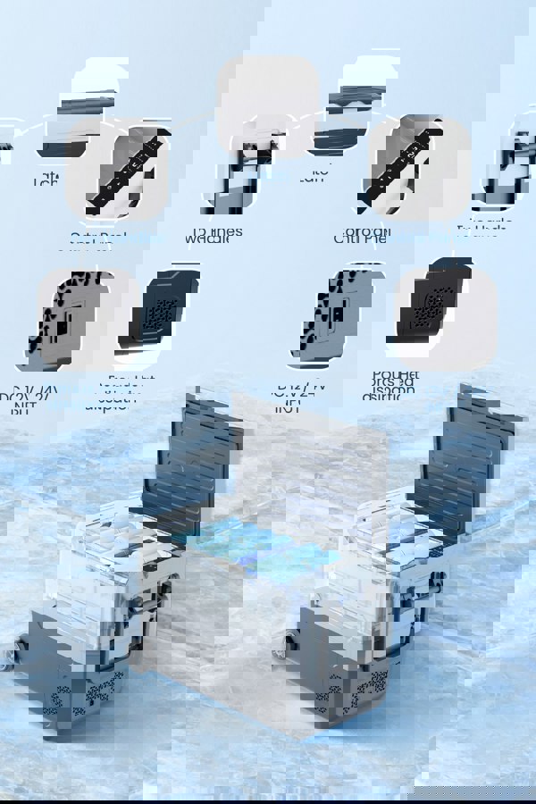 Living and Home 40L Car Fridge Electric Cool Box Portable Compressor Fridge Freezer with Dual Temp