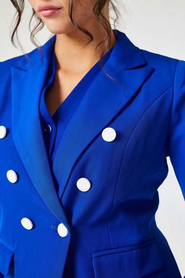 LuvForever Cobalt Blue 4-Piece Trouser Skirt Suit