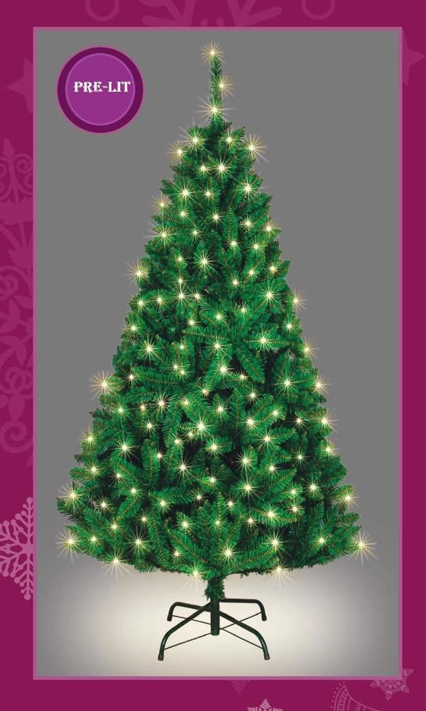 5ft to 8ft Pre-Lit Green Imperial Pine Artificial Christmas Trees with Warm White LEDs image 4