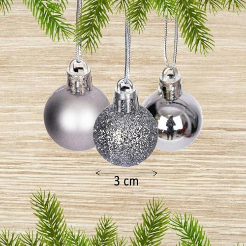 3cm Shatterproof Mid Grey Christmas Baubles Set, 12 or 24 Pack Festive Decorations image 4