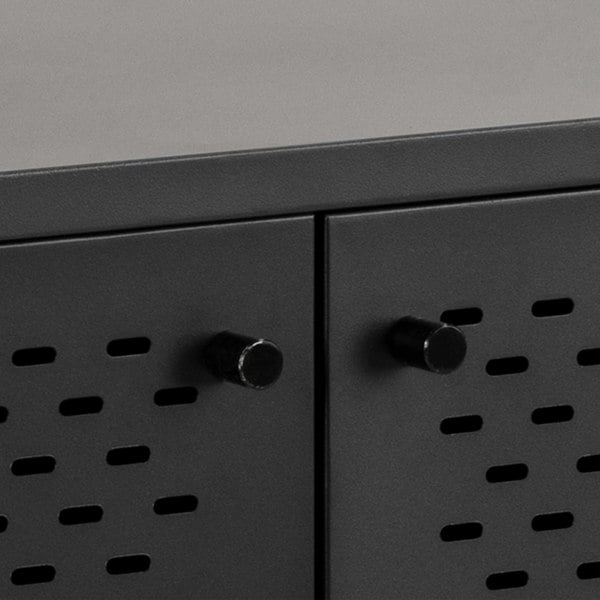 Furniture To Go Newcastle 3 Door Raised Sideboard in Matt Black