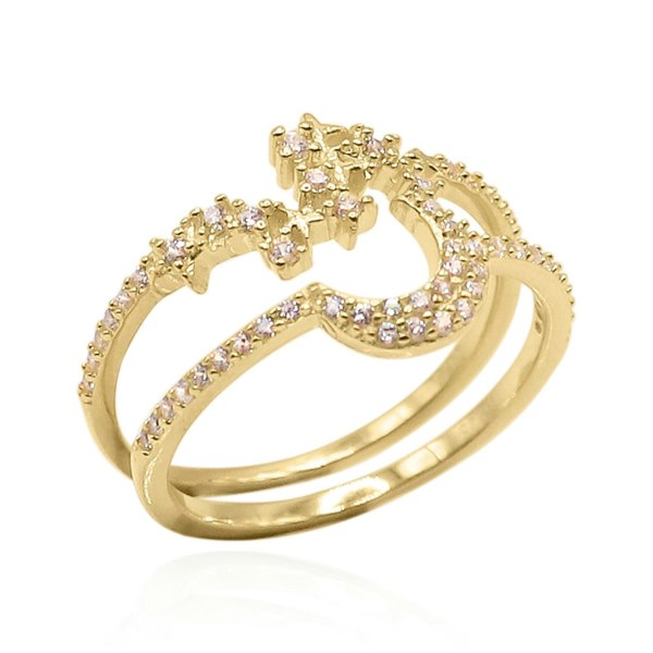 Luna Charles Hala Moon & Constellation Ring Set - 18K Gold Plated